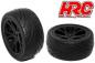 Preview: HRC61106B Reifen - 1/10 Buggy - 4WD Vorne - montiert - Schwarz Felgen - 2.2'' - 12mm hex - Arrow Pattern Radial (2 Stk.)
