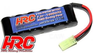 Akku - 6 Zellen - HRC 1600 - RC Car Micro - NiMH - 7.2V 1600mAh - Mini Tamiya Stecker side by side