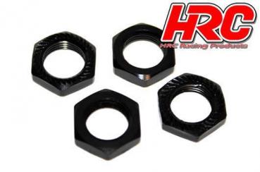 Radmutter 1/8 - TSW Pro Racing - 17mm x 1.0 - serrated geflanscht - Schwarz (4 Stk.)