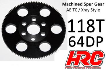 Hauptzahnrad - 64DP - Low Friction Gefräst Delrin - Xray/AE/TM Style - 118Z