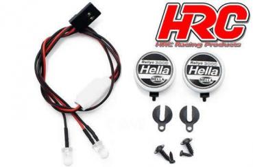 Lichtset - 1/10 oder Monster Truck - LED - JR Stecker - Hella Cover - 2x weiß LED