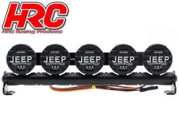 Lichtset - 1/10 oder Monster Truck - LED - JR Stecker - Dachleuchten Stange - Jeep Cover - 5x weiß LED