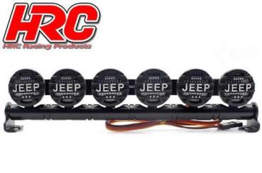 Lichtset - 1/10 oder Monster Truck - LED - JR Stecker - Dachleuchten Stange - Jeep Cover - 6x weiß LED