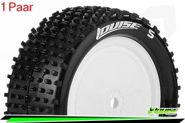 Louise RC - E-HORNET - 1-10 Buggy --Inhalt: 2 Reifen-- Fertig Verklebt - Soft - Dish Felgen Weiss - Hex 12mm - 4WD - Vorne - L-T3170SWKF