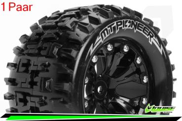 Louise RC - MT-PIONEER - 1-10 Monster Truck --Inhalt: 2 Reifen-- Fertig Verklebt - Sport - Felgen 2.8 Schwarz - 0-Offset - Hex 12mm - L-T3202SB