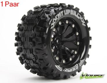 Louise RC - MT-UPHILL - 1-10 Monster Truck --Inhalt: 2 Reifen-- Fertig Verklebt - Sport - Felgen 2.8 Schwarz - 0-Offset - Hex 12mm - L-T3204SB