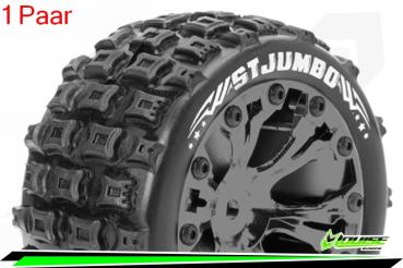 Louise RC - ST-JUMBO - 1-10 Stadium Truck --Inhalt: 2 Reifen-- Fertig Verklebt - Sport - Felgen 2.8 Schwarz-Chrom - Hex 14mm - L-T3210SBCM