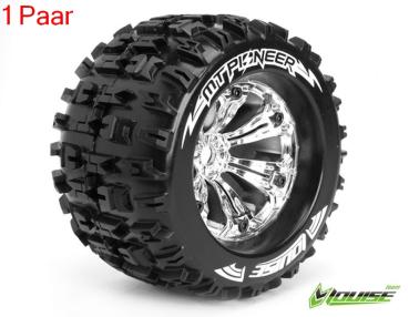 Louise RC - MT-PIONEER - 1-8 Monster Truck --Inhalt: 2 Reifen-- Fertig Verklebt - Sport - Felgen 3.8 Chrom - 0-Offset - Hex 17mm - L-T3218C