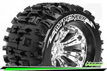 LR-T3218C Louise RC - MT-PIONEER - 1-8 Monster Truck --Inhalt: 2 Reifen-- Fertig Verklebt - Sport - Felgen 3.8 Chrom - 0-Offset - Hex 17mm - L-T3218C