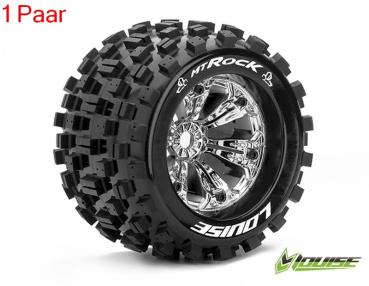 Louise RC - MT-ROCK - 1-8 Monster Truck --Inhalt: 2 Reifen-- Fertig Verklebt - Sport - Felgen 3.8 Chrom - 0-Offset - Hex 17mm - L-T3277C