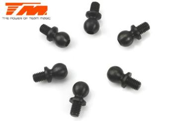 Ersatzteil - Team Magic E4 - Kugelkopf 5x4mm - Schwarz (6 Stk.)