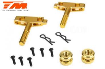 TM505226GD Tuningteil - Team Magic E6 Trooper / Trooper II / E6 III - Aluminium Gold eloxiert - Akkuplatte (2 Stk.)