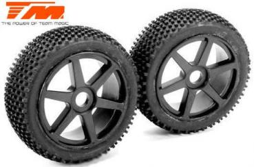 Reifen - 1/8 Buggy - montiert - schwarz Felgen - 17mm hex - Medium (2 Stk.)