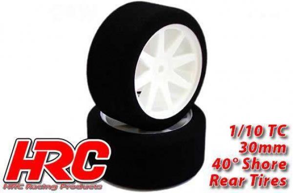 HRC61095 Reifen - 1/10 Touring - montiert - 12mm Hex - 30mm (Hinten) - 40° shore Moosgummi Reifen (2 Stk.)