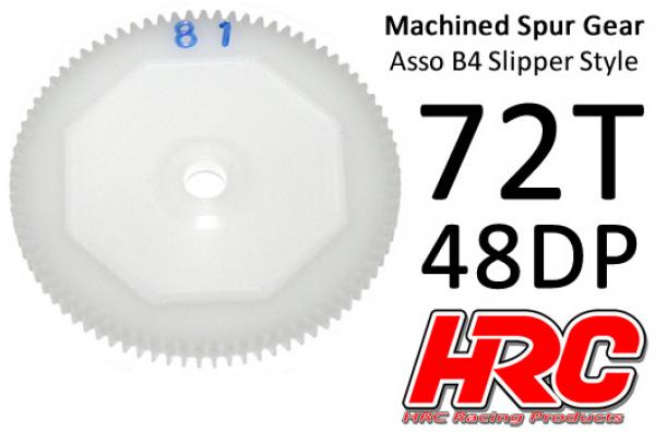 HRC74872B4 Hauptzahnrad - 48DP - Low Friction Gefräst Delrin - Associated Off Road Slipper - 72Z