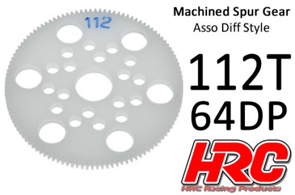 HRC764112A Hauptzahnrad - 64DP - Low Friction Gefräst Delrin - Diff Style - 112Z