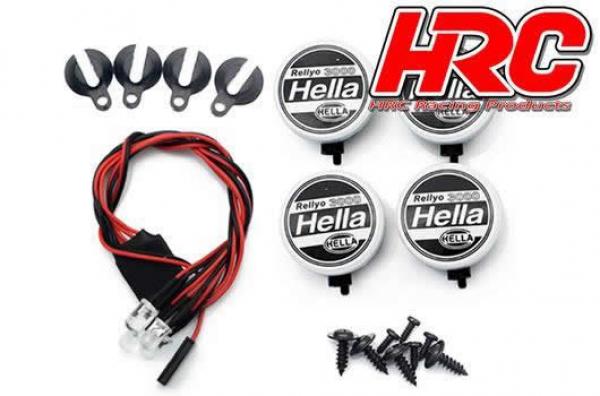 HRC8723A4 Lichtset - 1/10 oder Monster Truck - LED - JR Stecker - Hella Cover - 4x weiß LED