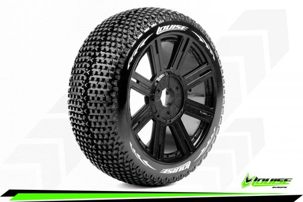 LR-T3104VB Louise RC - B-TURBO - 1-8 Buggy --Inhalt: 2 Reifen-- Fertig Verklebt - Super Soft - Speichenfelgen Schwarz - Hex 17mm - L-T3104VB