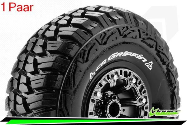 LR-T3235VBC Louise RC - CR-GRIFFIN - 1-10 Crawler --Inhalt: 2 Reifen-- Fertig Verklebt - Super Soft - Felgen 2.2 Schwarz-Chrom - Hex 12mm - L-T3235VBC