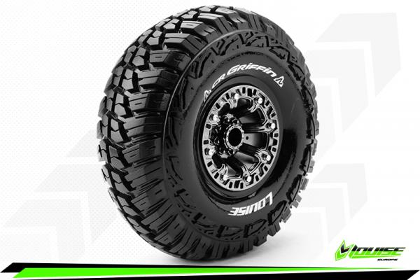 LR-T3235VBC Louise RC - CR-GRIFFIN - 1-10 Crawler --Inhalt: 2 Reifen-- Fertig Verklebt - Super Soft - Felgen 2.2 Schwarz-Chrom - Hex 12mm - L-T3235VBC